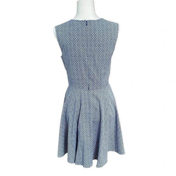 Diane von Furstenberg Jeannie Blue White Fit & Flare Mini Dress Size 6 NWT - Picture 10 of 16